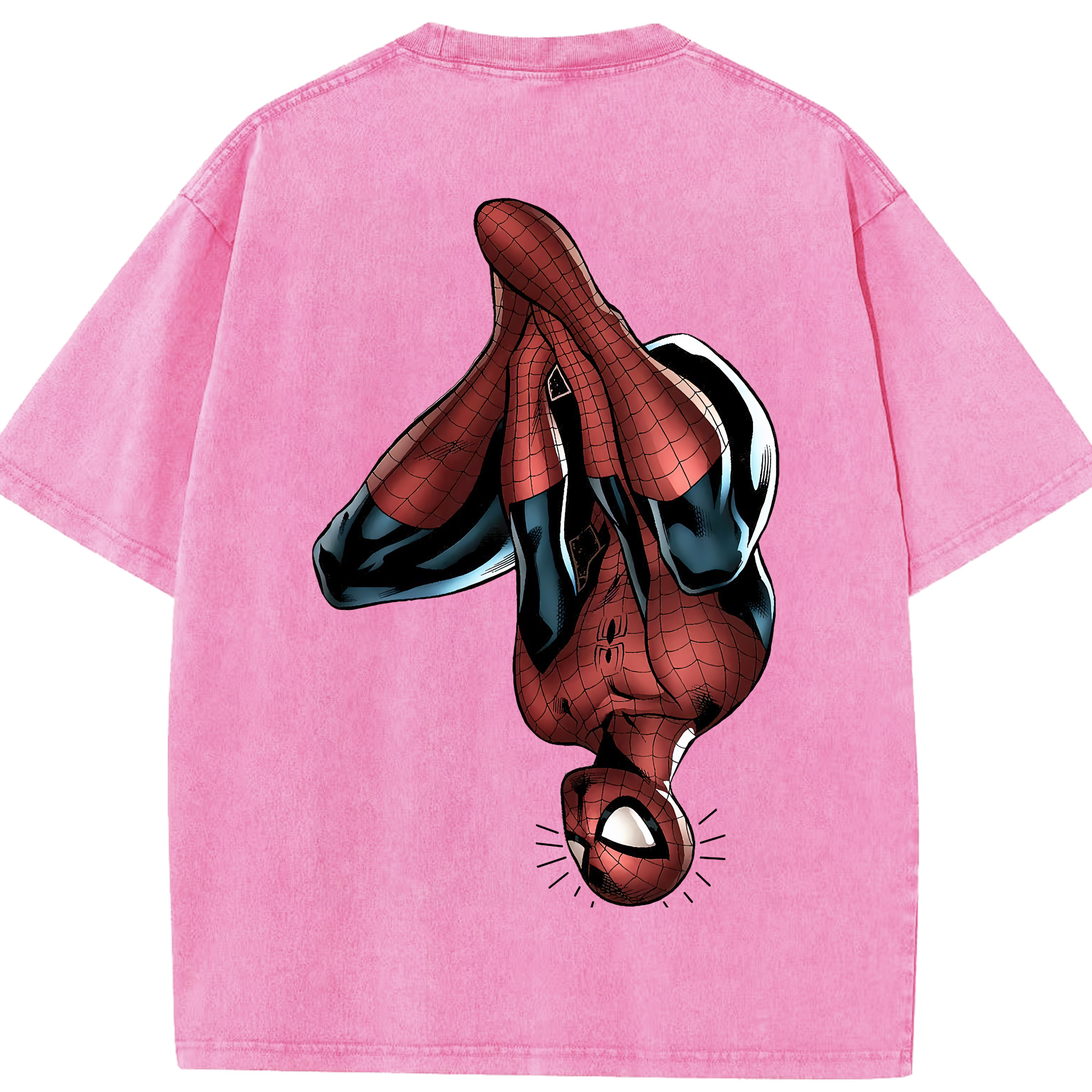 （画像用） Spider Man スパイダーマン 綿100% ヴィンテージ風 半袖Tシャツ（背面プリント）